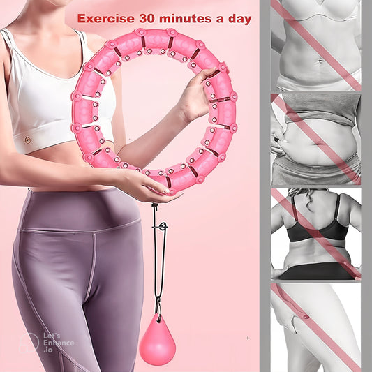 Weighted Hula Hoop for Adult 24 Detachable Knots Abdomen Fitness Weight Loss
