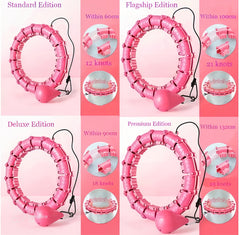 Weighted Hula Hoop for Adult 24 Detachable Knots Abdomen Fitness Weight Loss