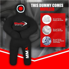 Shelly MMA Grappling Wrestling Dummy for Kids BJJ Punching Bag Wrestling Buddies Brazilian JIU Jitsu Standing Position Dummy Martial Arts Boxing Karate Training Dummies (47" / 4 Feet) UNFILLED