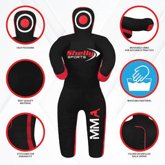 MMA Grappling Dummy for Kids BJJ Punching Bag Wrestling Buddies Brazilian JIU Jitsu Standing Position Dummy Martial Arts Boxing Karate Training Dummies– UNFILLED