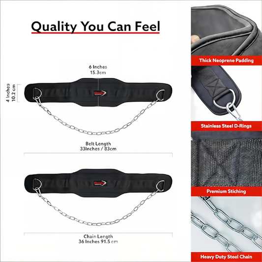Dip Belt Weight Lifting Dipping Belt Body Building Gym Training Powerlifting Workout Back Support for Men & Women