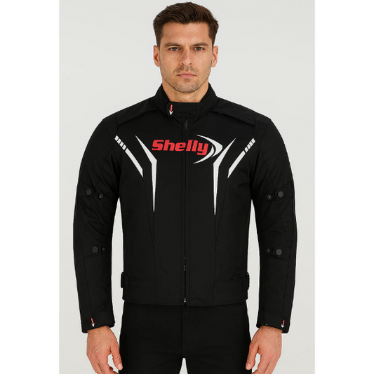 Premium Motorcycle Black Jacket Men for Adventure/Touring with Cordura Textile