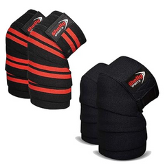 Knee Wraps for weight Lifting Powerlifting Squatting Knee Support CrossFit Knee Guard and Heavy Duty Elasticated Knee Bands for men & women