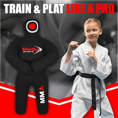 Shelly MMA Grappling Wrestling Dummy for Kids BJJ Punching Bag Wrestling Buddies Brazilian JIU Jitsu Standing Position Dummy Martial Arts Boxing Karate Training Dummies (47" / 4 Feet) UNFILLED