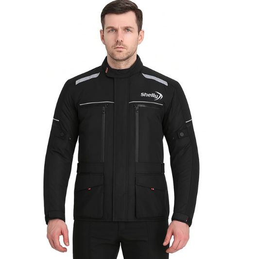 Premium Motorcycle Jacket Men for Adventure/Touring with Cordura Textile Windproof Summer Winter Long Jacket for Motorbike Racing, Riding