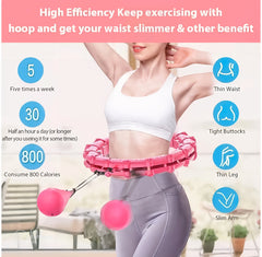 Weighted Hula Hoop for Adult 24 Detachable Knots Abdomen Fitness Weight Loss
