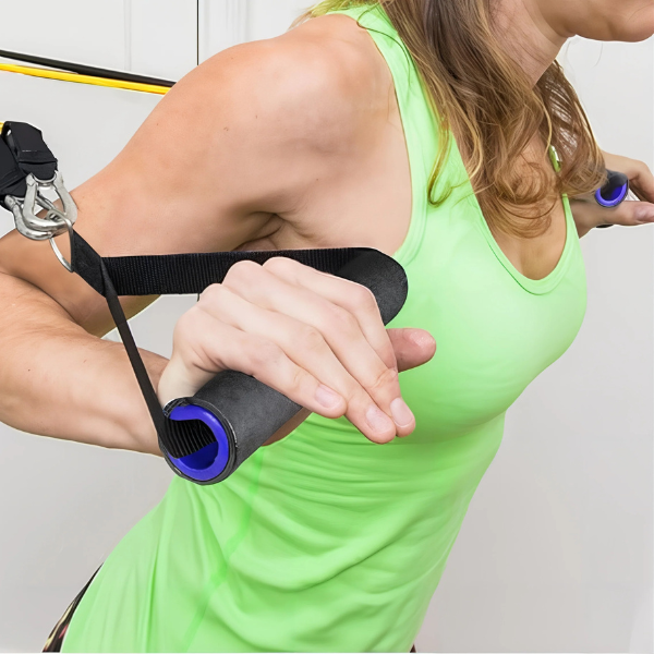 Resistance Band Handles for Heavy Duty Exercise Machine Cable Attachments
