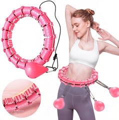 Weighted Hula Hoop for Adult 24 Detachable Knots Abdomen Fitness Weight Loss