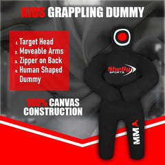 Shelly MMA Grappling Wrestling Dummy for Kids BJJ Punching Bag Wrestling Buddies Brazilian JIU Jitsu Standing Position Dummy Martial Arts Boxing Karate Training Dummies (47" / 4 Feet) UNFILLED