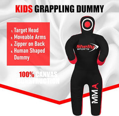 MMA Grappling Dummy for Kids BJJ Punching Bag Wrestling Buddies Brazilian JIU Jitsu Standing Position Dummy Martial Arts Boxing Karate Training Dummies– UNFILLED