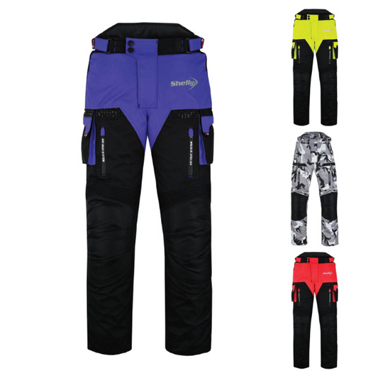Shelly Motorcycle Blue Trousers/Pants for Men with Water Resistant Cordura Textile Fabric for Motorbike Racing